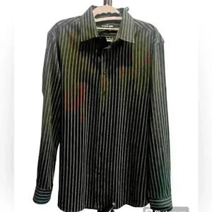 👔 Express Mens long sleeve black and white striped shirt